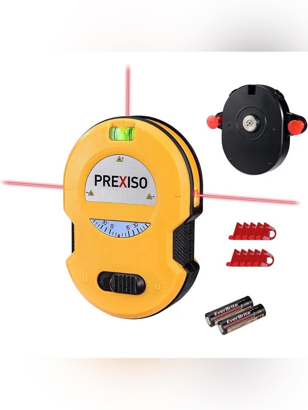 PREXISO Multi Surface Laser Level LED Light Vial, Cross Line Laser